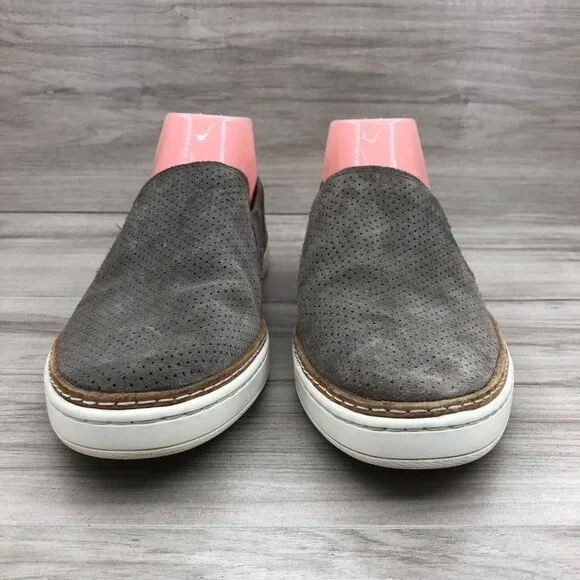 Ugg Shoes Womens 9.5 Adley Gray Suede Slip On Sneakers - Picture 5 of 11